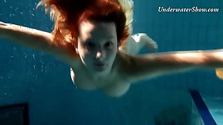 Edwiga teen Russian swims in clothes at night